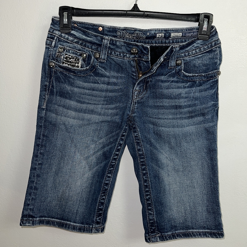 Miss Me Denim Bermuda Shorts Size 28 - Picture 8 of 13